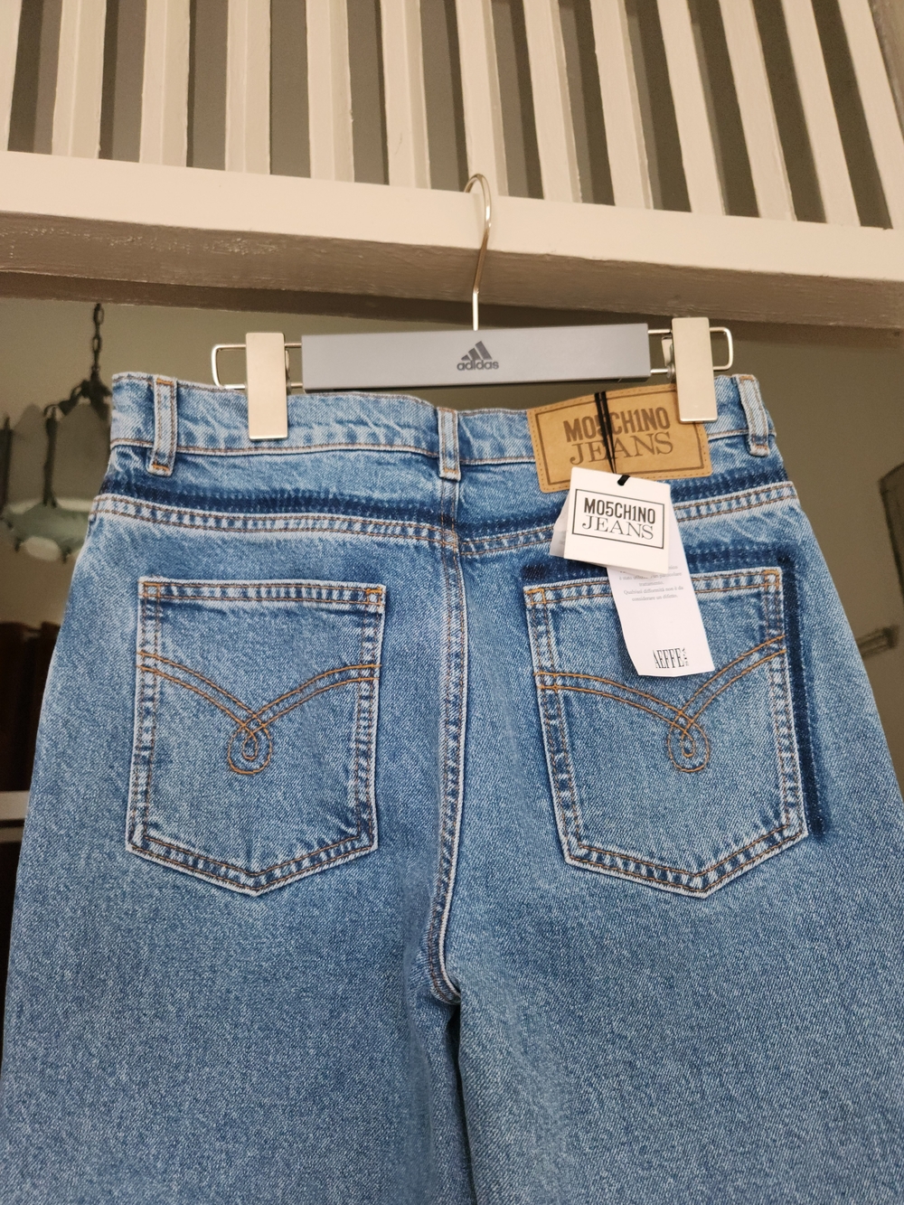 Moschino Light Blue High-Rise Straight Jeans